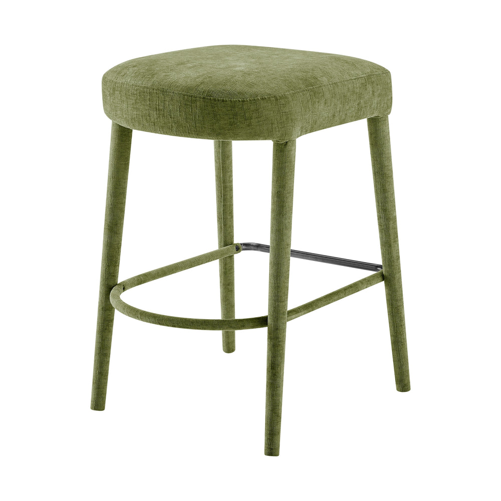 Rylee Chenille Backless Counter Stool - Millburry Green - view 7