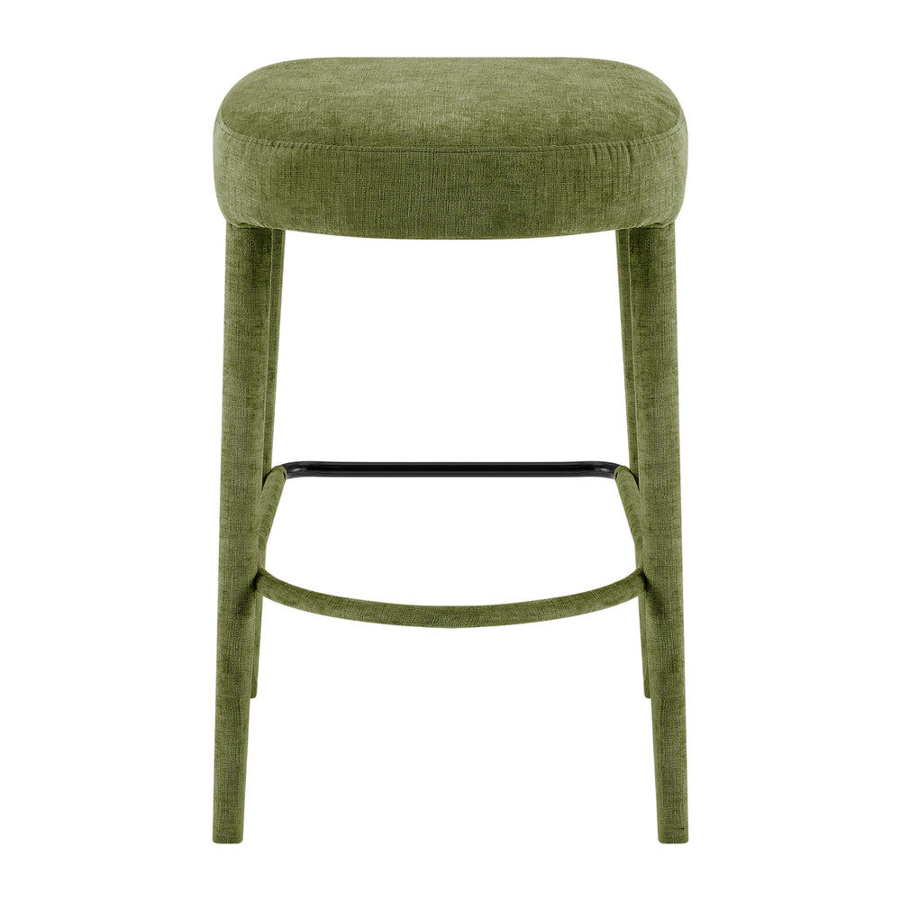 Rylee Chenille Backless Counter Stool - Millburry Green - view 6