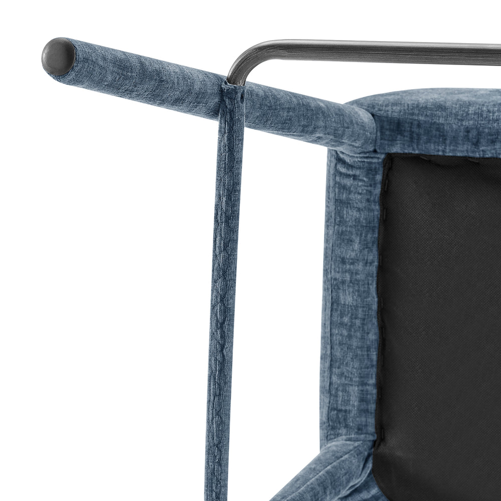 Rylee Chenille Backless Counter Stool - Millburry Blue - view 12