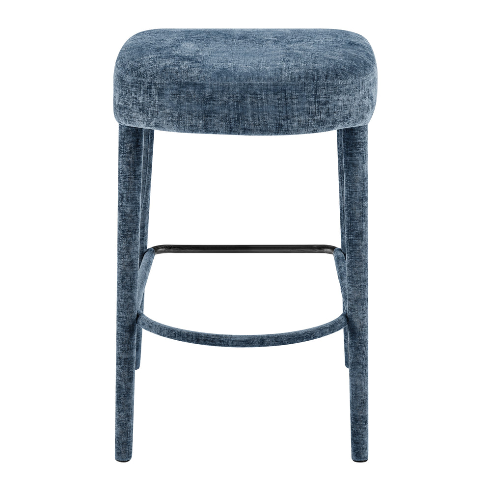 Rylee Chenille Backless Counter Stool - Millburry Blue - view 6