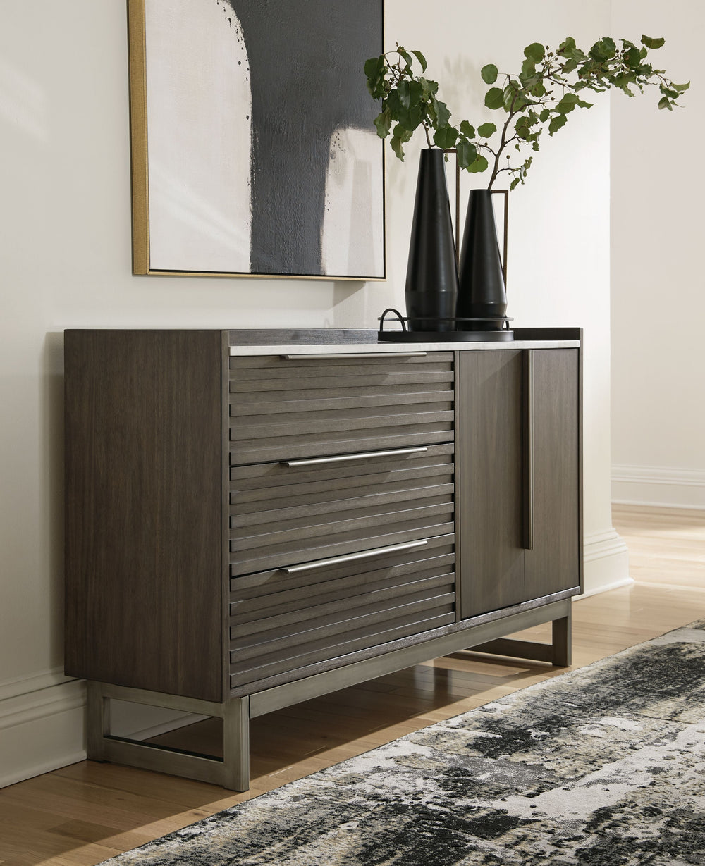 Arkenton - Dresser - Grayish Brown / White