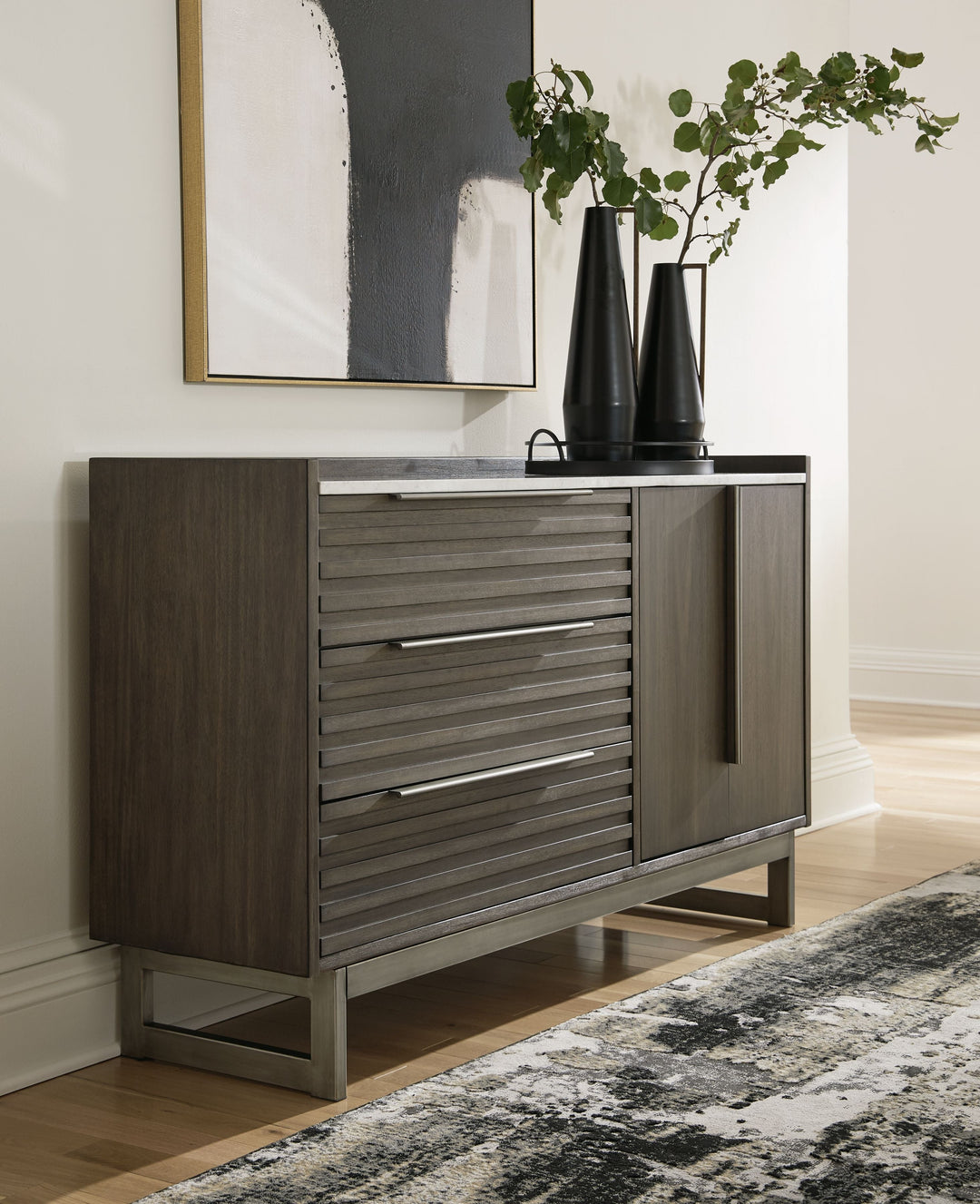 Arkenton - Dresser - Grayish Brown / White