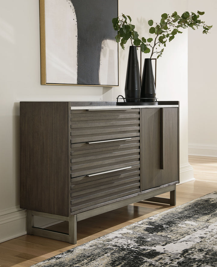 Arkenton - Dresser - Grayish Brown / White