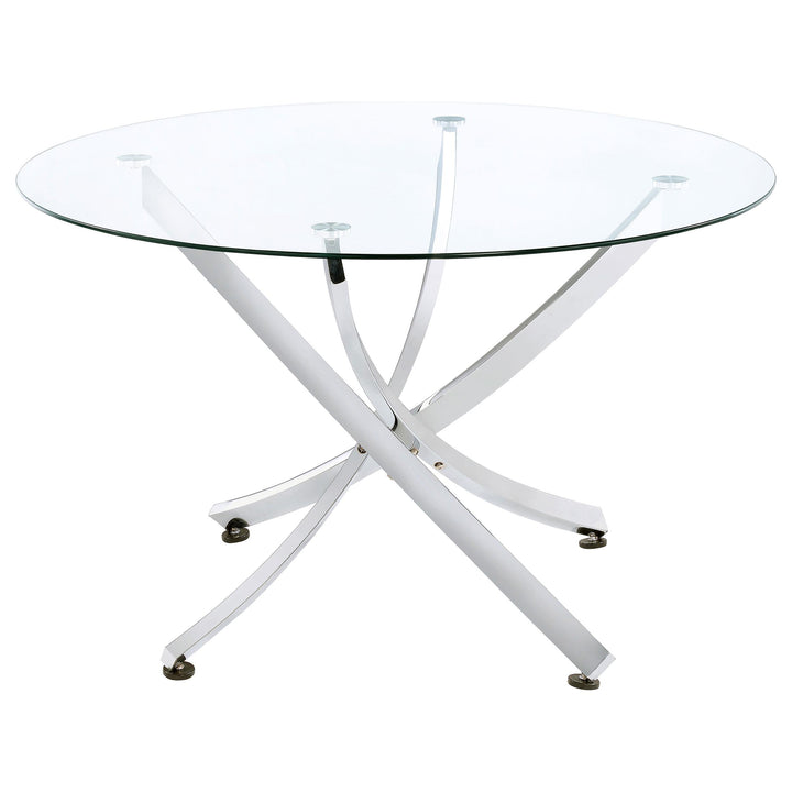 Coaster Furniture 106440 Beckham Round 46-inch Glass Top Dining Table Chrome