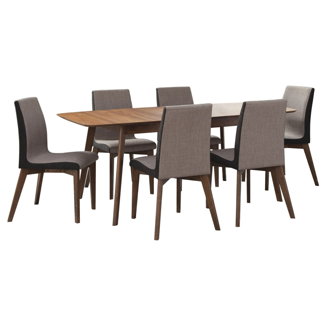 Redbridge - 7 Piece Rectangular Dining Set - Natural Walnut