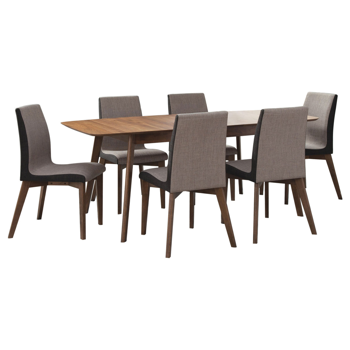 Redbridge - 7 Piece Rectangular Dining Set - Natural Walnut