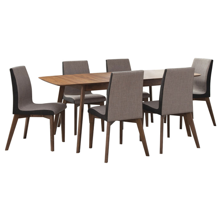 Redbridge - 7 Piece Rectangular Dining Set - Natural Walnut