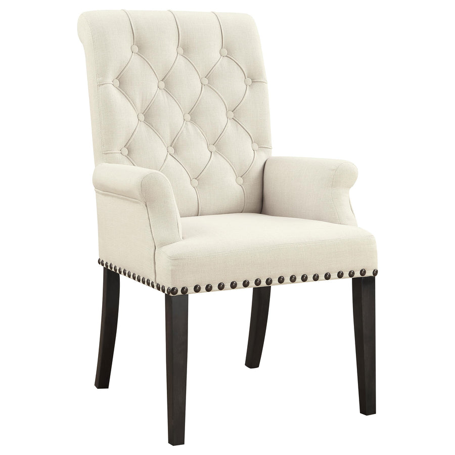 Coaster Furniture 107283 Alana Fabric Upholstered Dining Arm Chair Beige