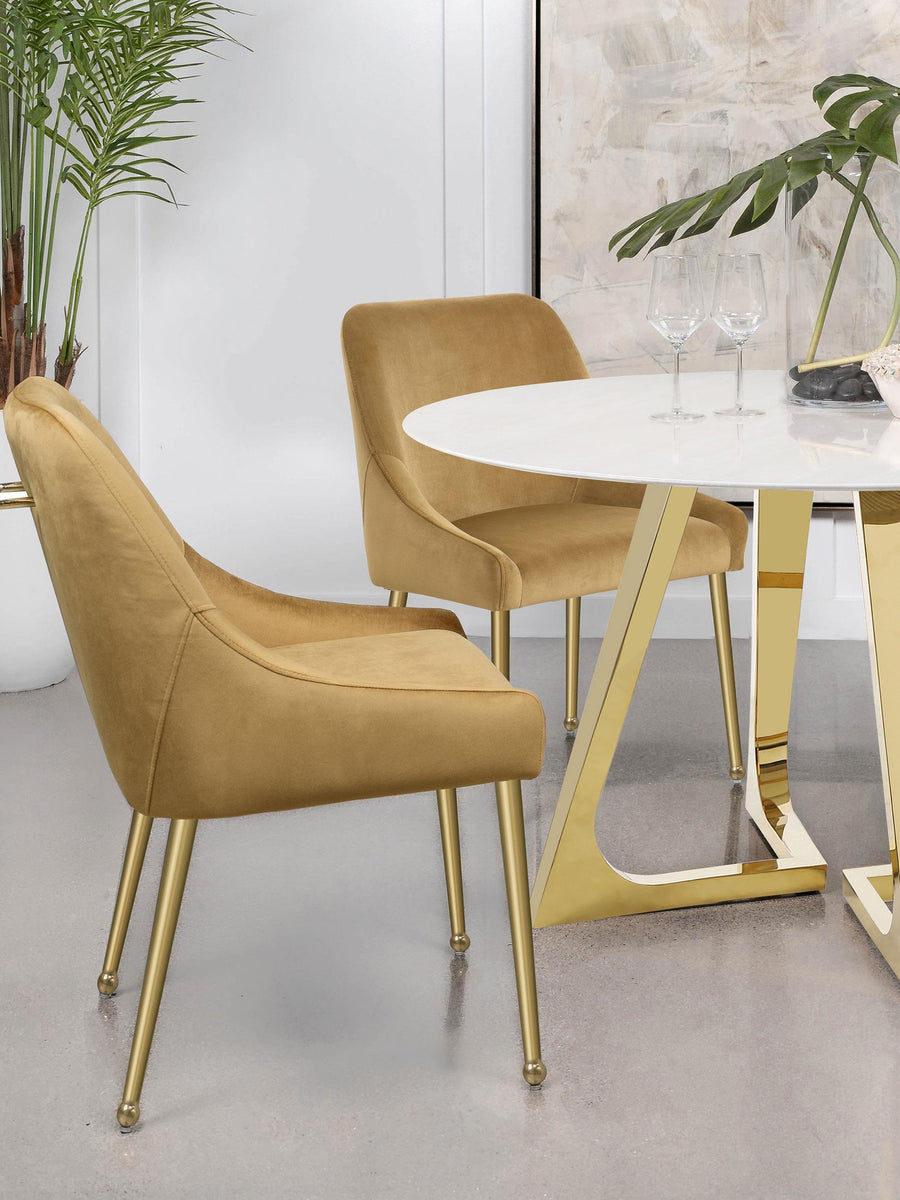 Coaster Furniture 107582 Mayette Upholstered Dining Side Chair Cognac