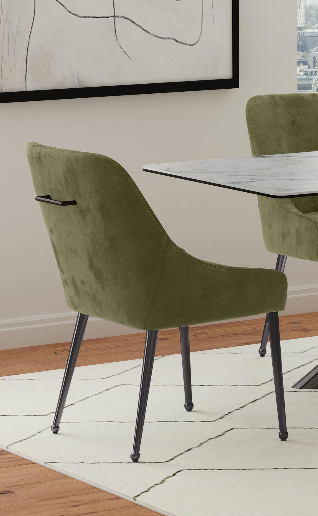 Coaster Furniture 107772 Mayette Upholstered Dining Side Chair Olive