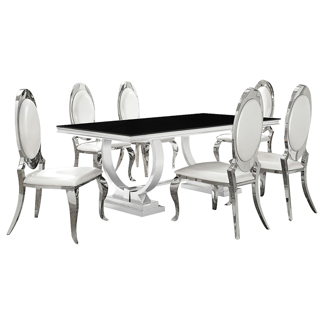 coaster-furniture-107871-s7-antoine-7-piece-rectangular-glass-top-dining-set-chrome