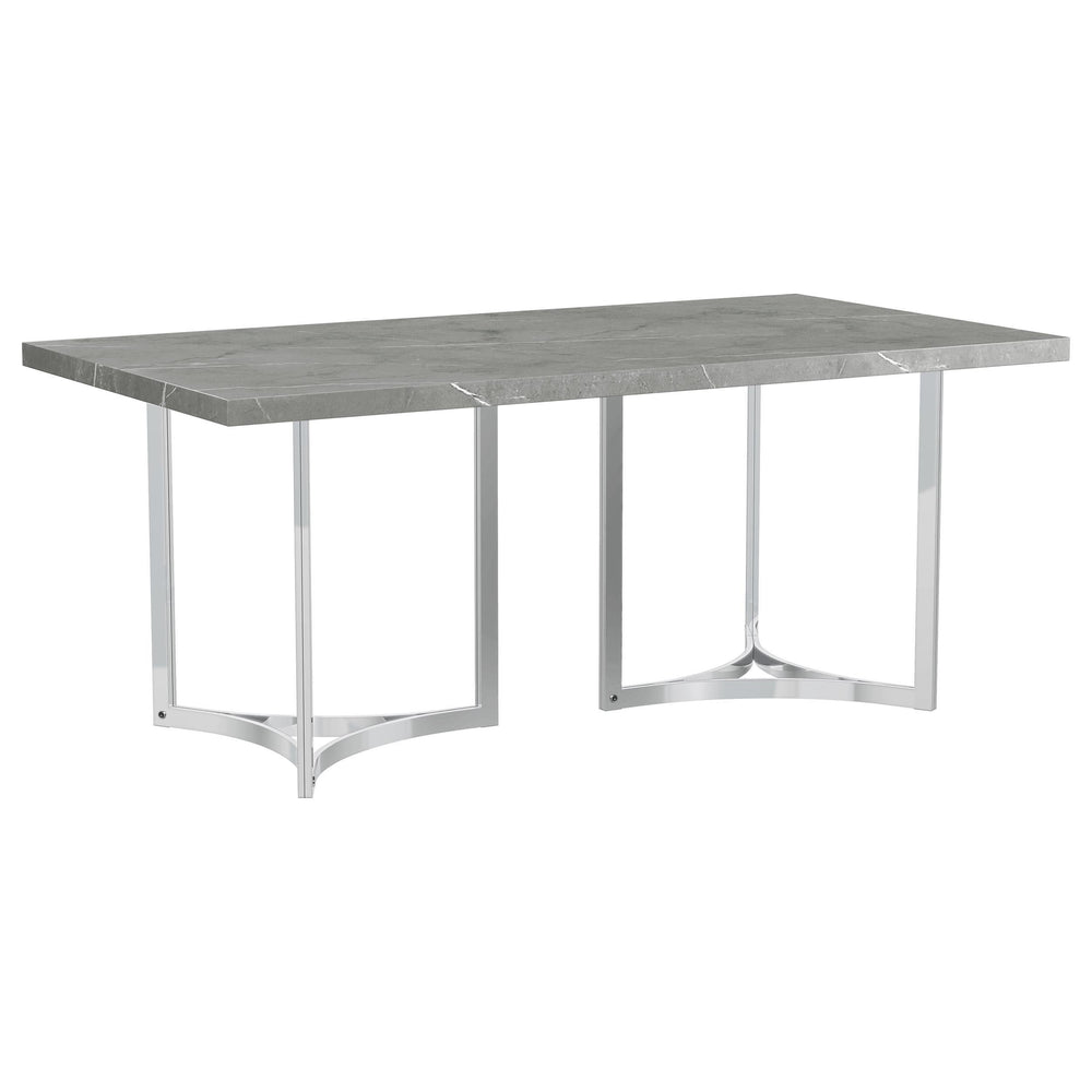 Coaster Furniture 108121 Sterling 72-inch Rectangular Dining Table Grey Faux Marble