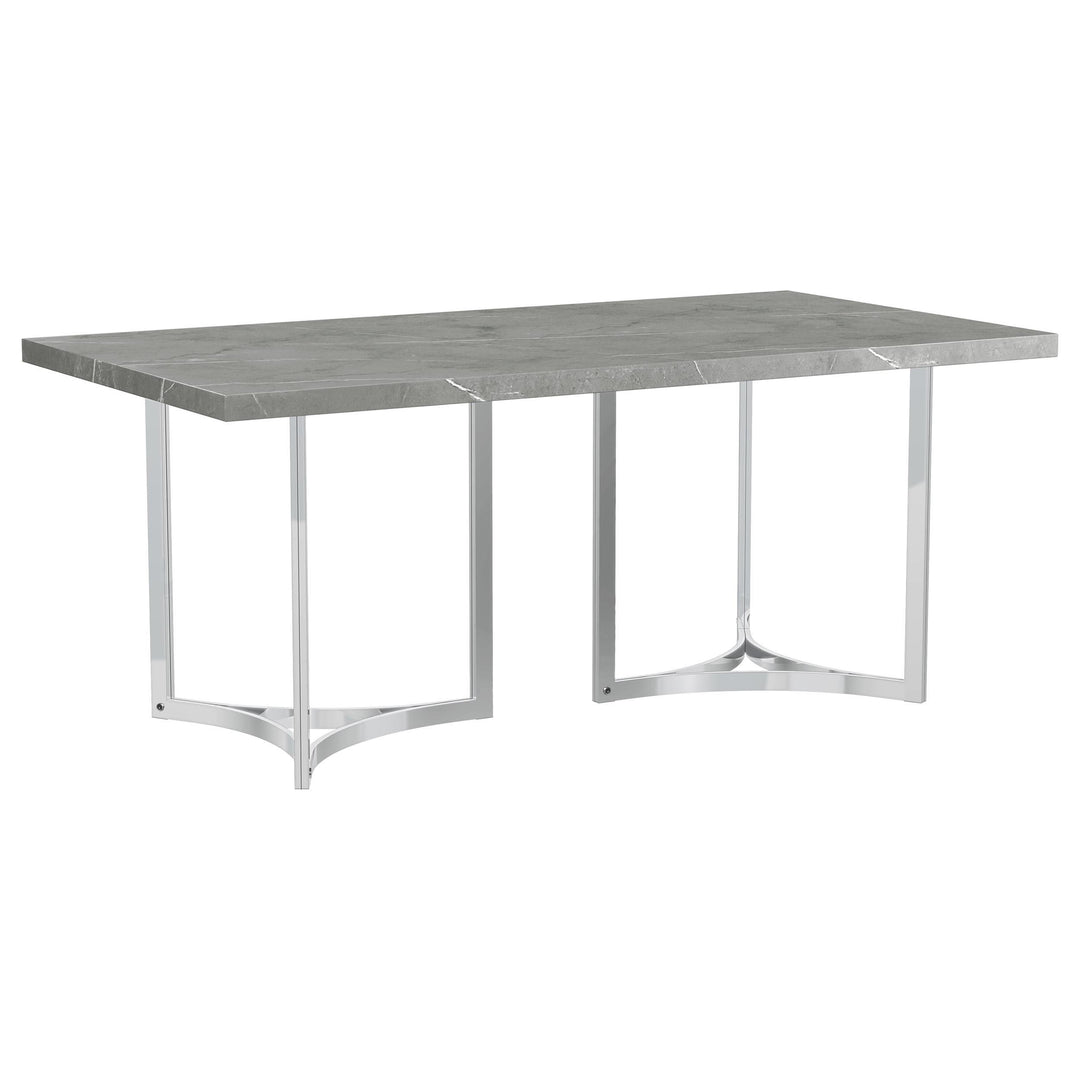 Coaster Furniture 108121 Sterling 72-inch Rectangular Dining Table Grey Faux Marble