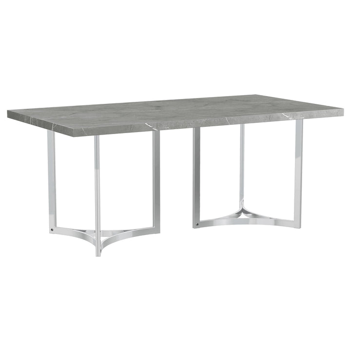 Coaster Furniture 108121 Sterling 72-inch Rectangular Dining Table Grey Faux Marble