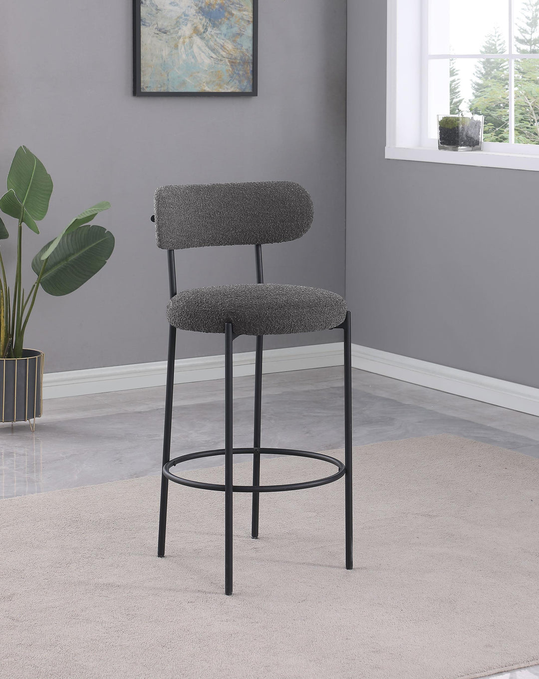 Coaster Furniture 108199 Viola Boucle Upholstered Bar Chair Grey