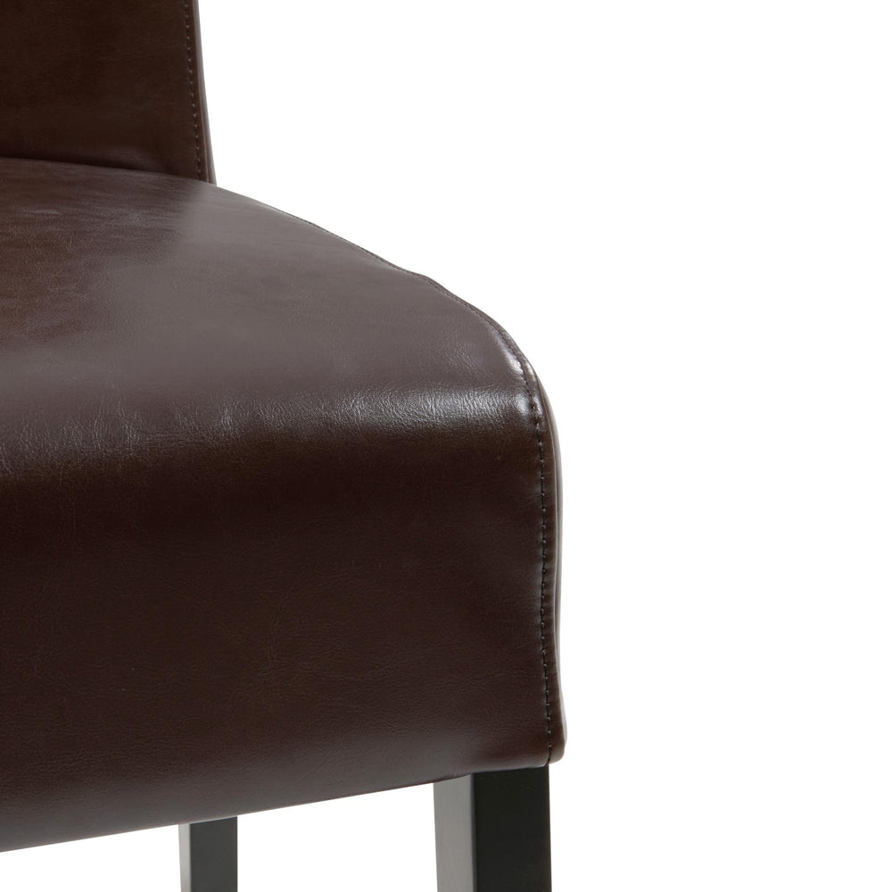 Valencia Leather Dining Side Chair - Brown - view 8