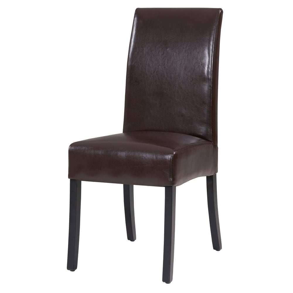 Valencia Leather Dining Side Chair - Brown