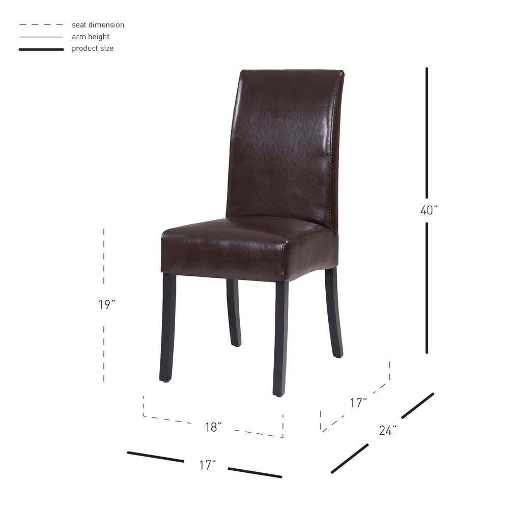 Valencia Leather Dining Side Chair - Brown - view 2