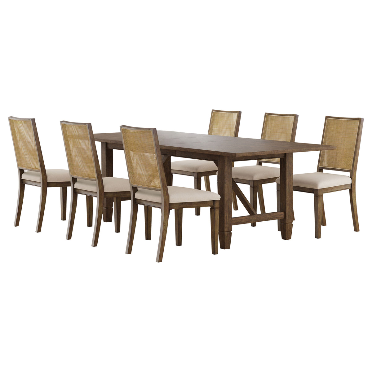 Matisse - 7 Piece Rectangular Dining Table Set - Dark Brown