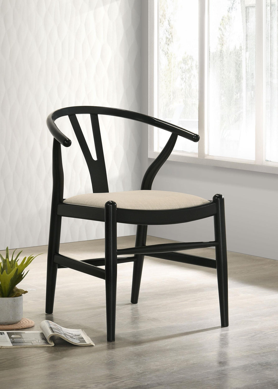 Coaster Furniture 108482 Crestmont Wood Wishbone Dining Side Chair Black