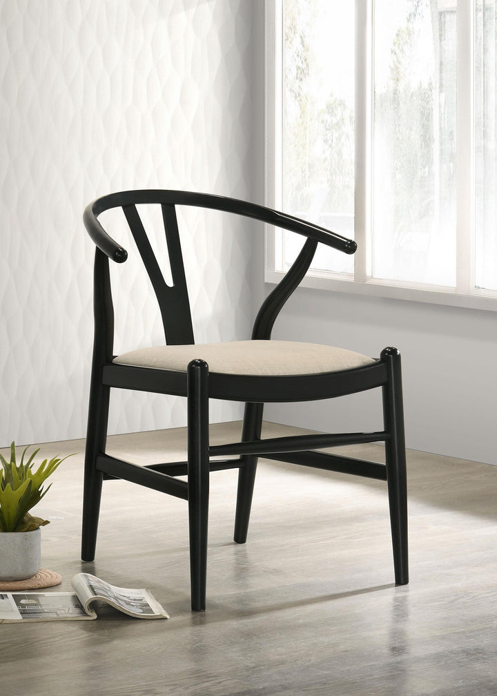 Coaster Furniture 108482 Crestmont Wood Wishbone Dining Side Chair Black