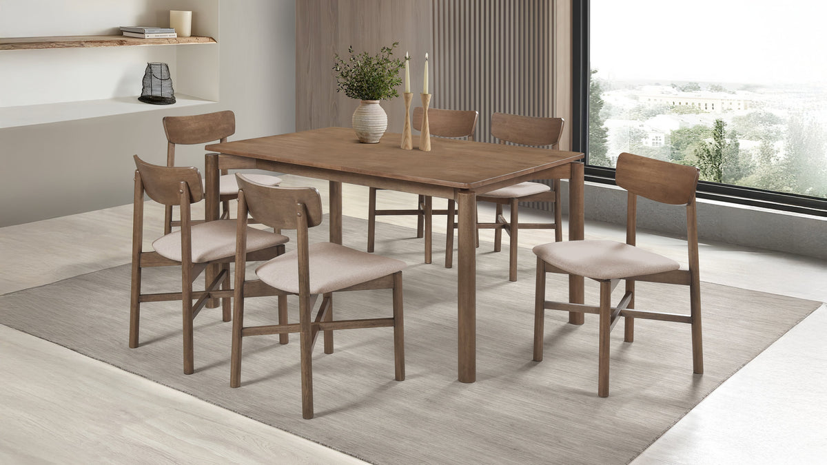 Parkridge - 7 Piece Wood Dining Set - Natural Walnut