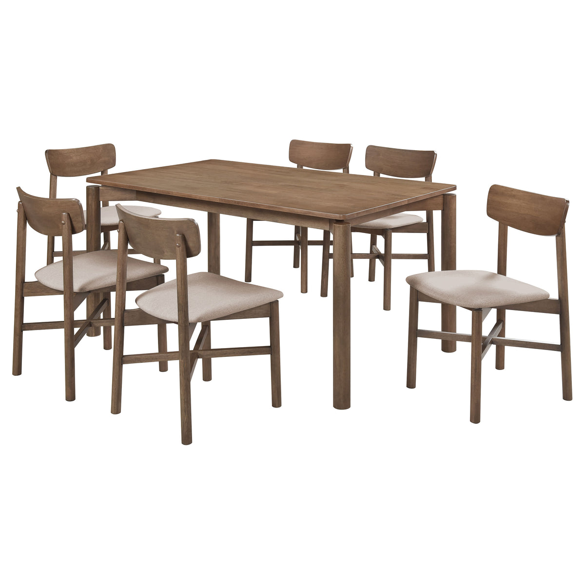 Parkridge - 7 Piece Wood Dining Set - Natural Walnut
