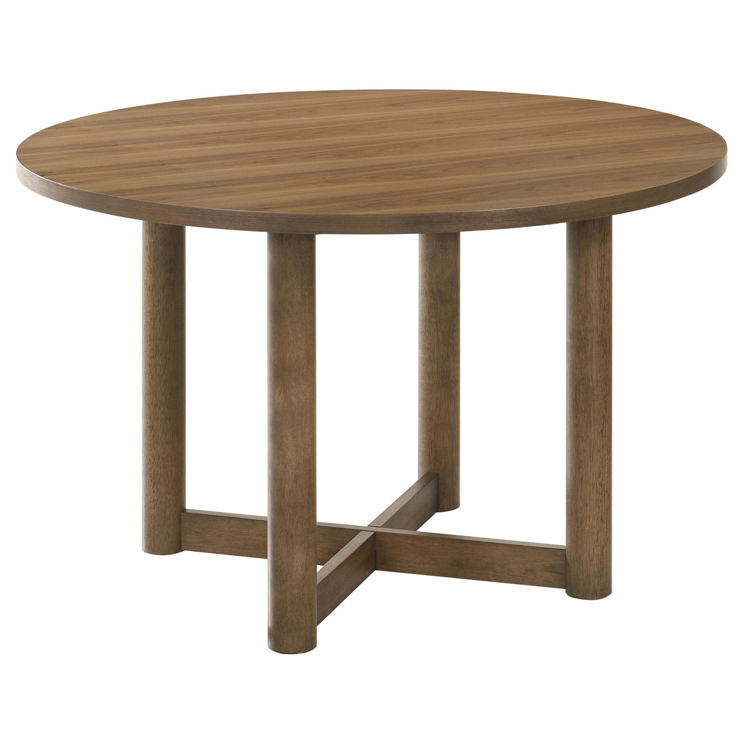 coaster-furniture-108570-s5-crestmore-5-piece-46-inch-round-wood-dining-table-set-walnut