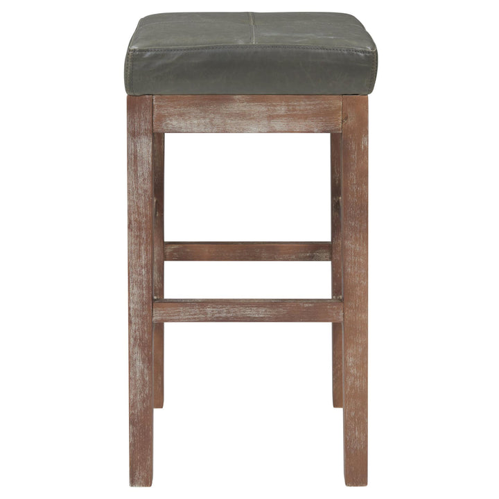 Valencia Bonded Leather Counter Stool Drift Wood Legs - Vintage Gray - view 4