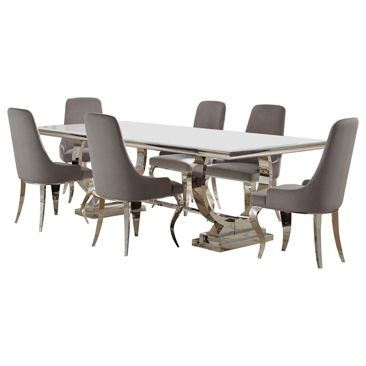 coaster-furniture-108811-s7g-antoine-7-piece-rectangular-glass-top-dining-table-set-grey