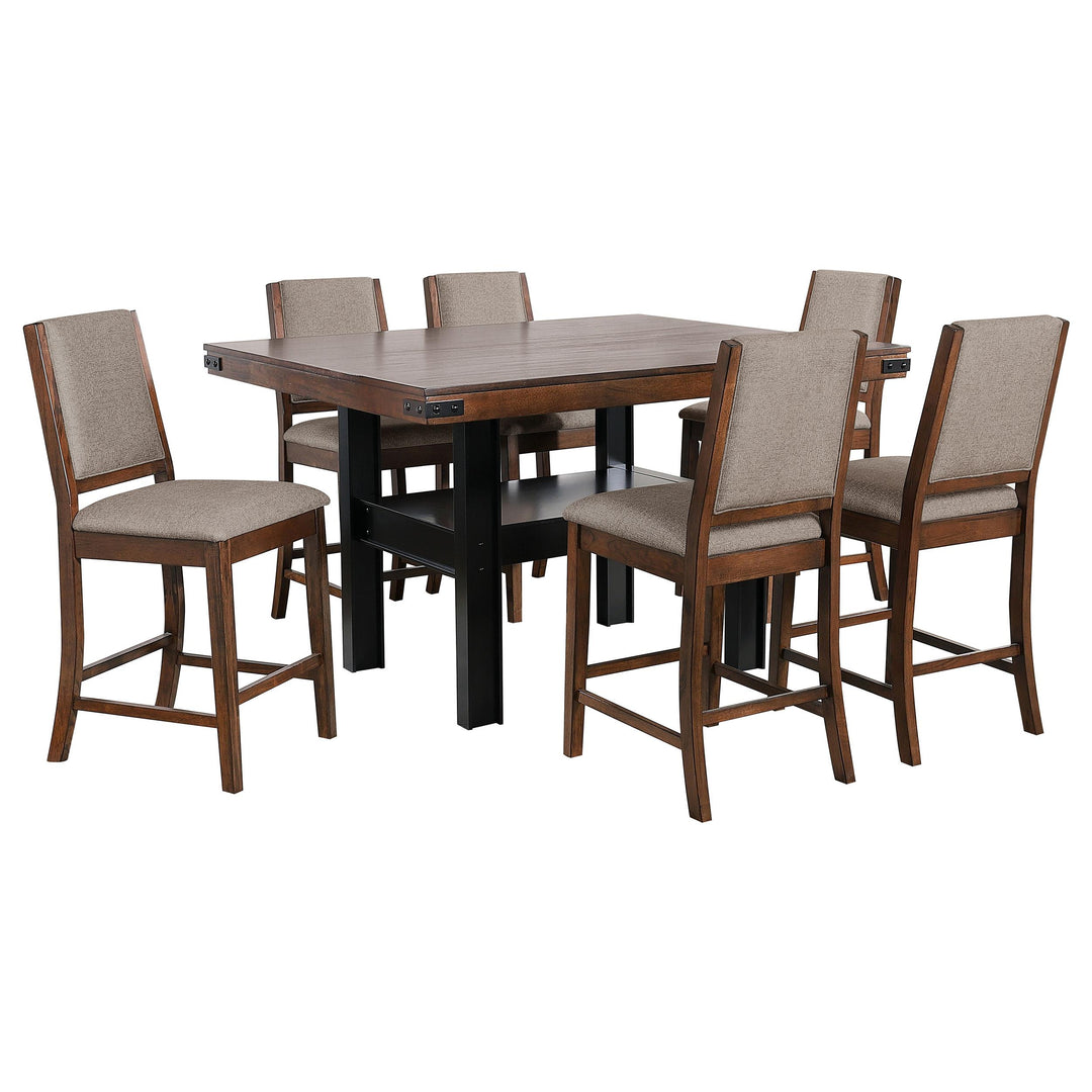 Coaster Furniture 108888-S7 Patterson 7-Piece Counter Height Dining Set Mango Oak