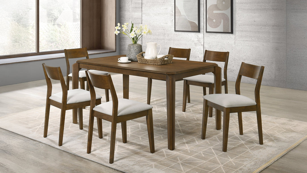 Almonte - 7 Piece Rectangular Dining Set - Dark Brown