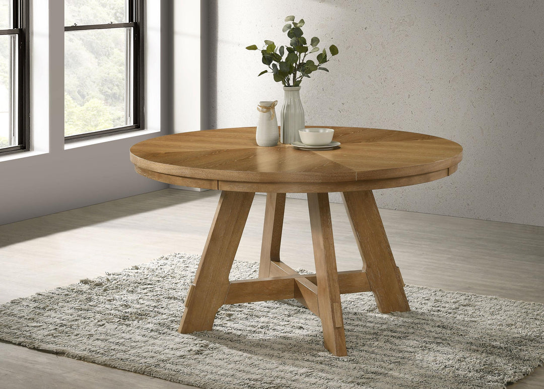 coaster-furniture-109150-danvers-round-54-inch-wood-dining-table-brown-oak
