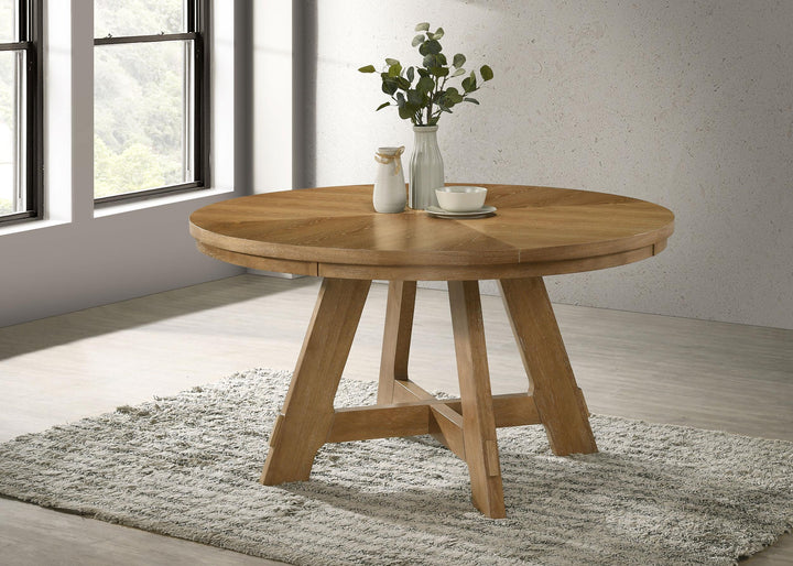 coaster-furniture-109150-danvers-round-54-inch-wood-dining-table-brown-oak