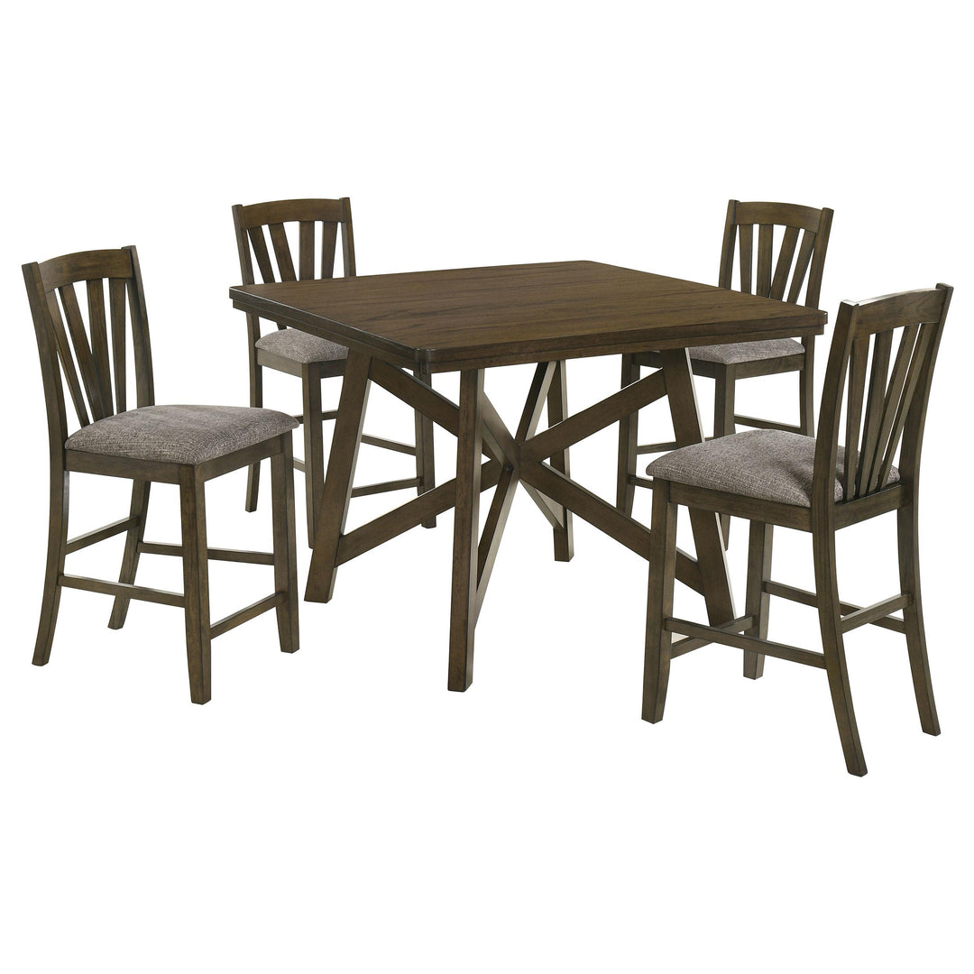 Coaster Furniture 109178-S5 Canfield 5-Piece 47-inch Counter Height Dining Set Brown