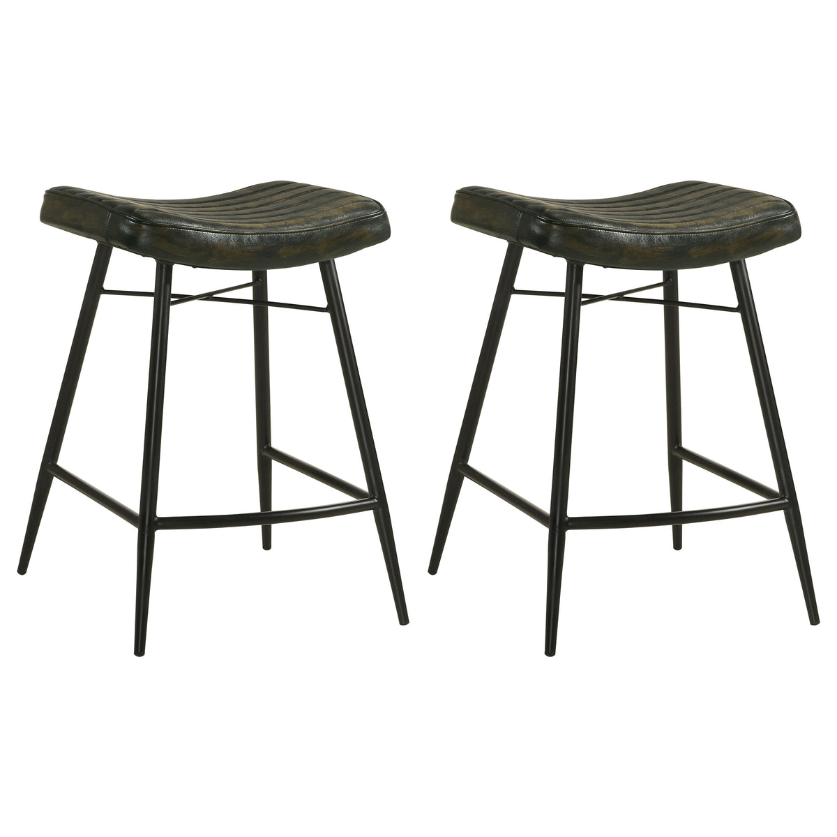 Bayu - Leather Upholstered Counter Stool (Set of 2) - Espresso