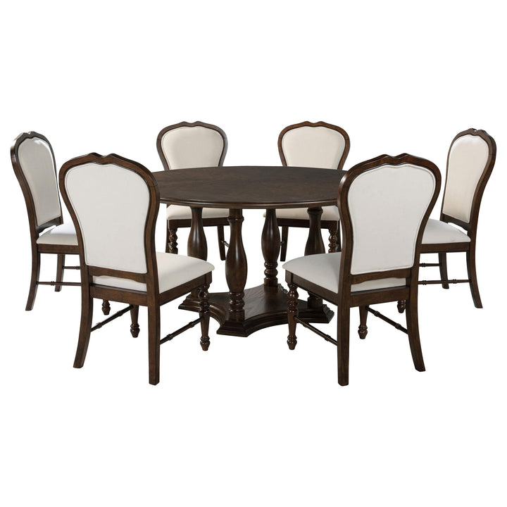coaster-furniture-109400-s7-landon-7-piece-60-inch-round-dining-table-set-rich-brown