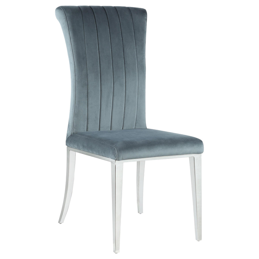 Coaster Furniture 109452 Beaufort Upholstered Dining Side Chair Steel Grey