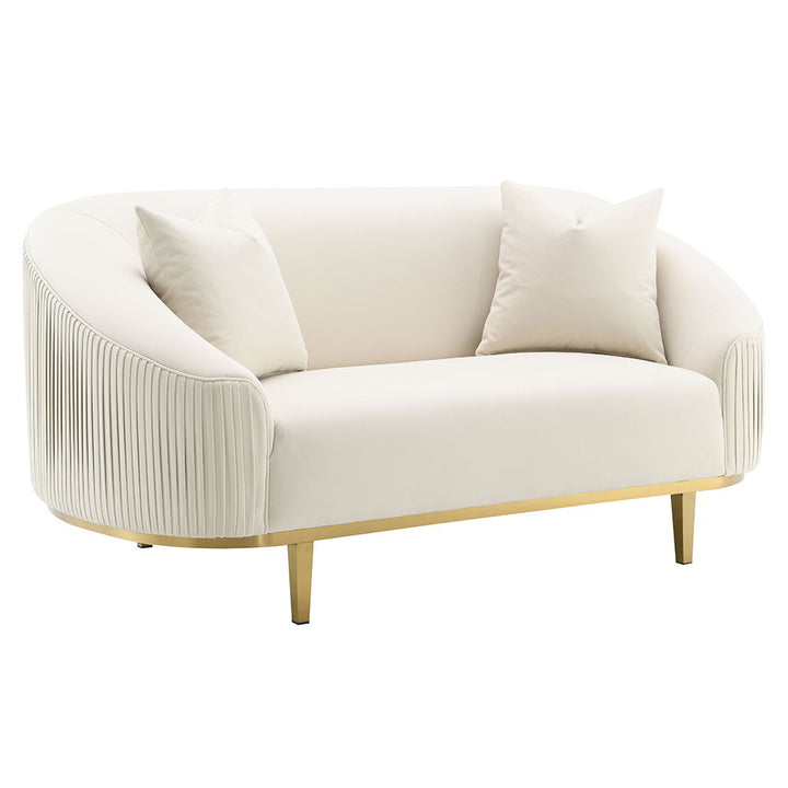 ACME Furniture Martina Loveseat With 2 Pillows Ivory Velvet