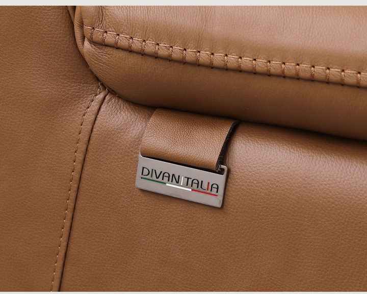 DivanItalia Cognac 5-Piece Power Reclining Sectional