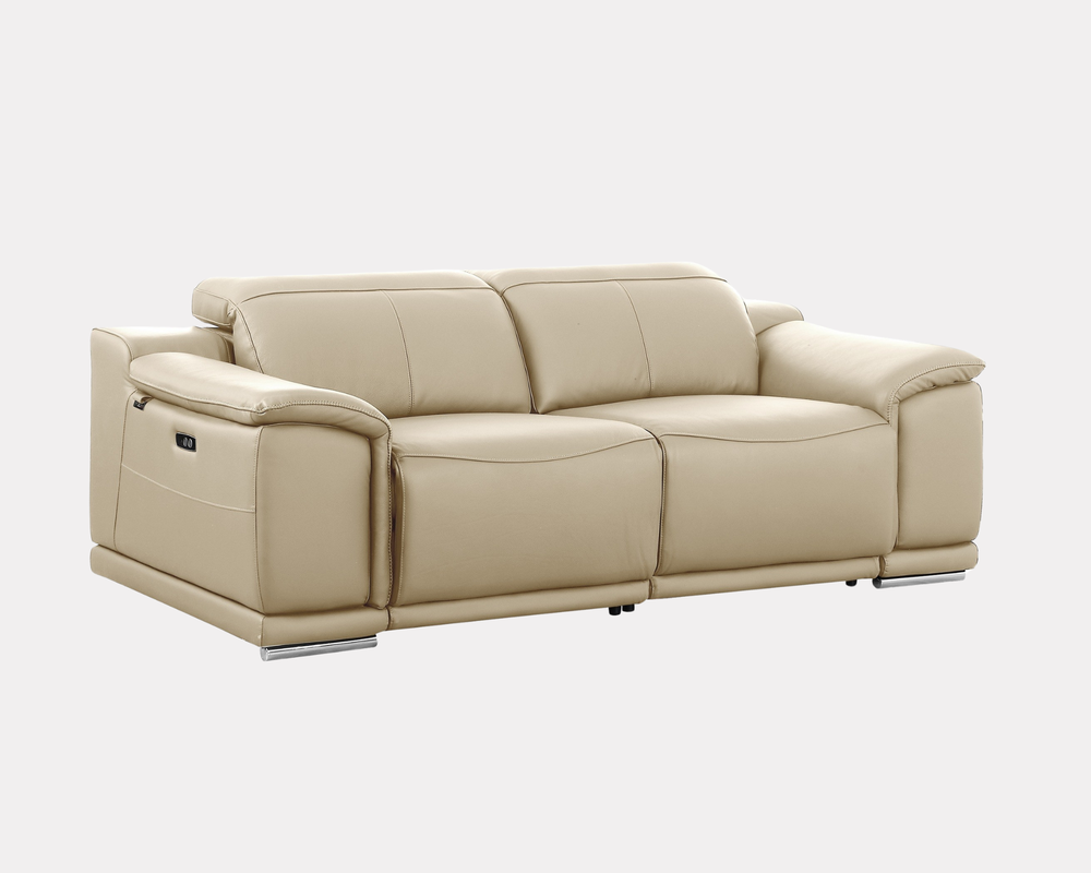 DivanItalia 9762 Beige Italian Leather Modular Loveseat - alternate view 8