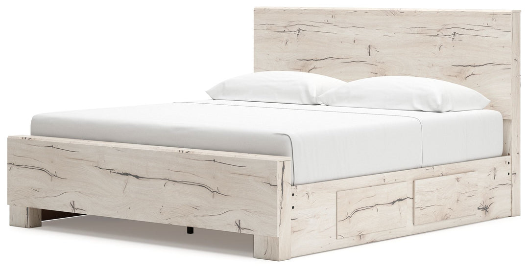 Lawroy - King Panel Bed With 2 Under Bed Storage Units - Light Natural by Ashley Furniture product image