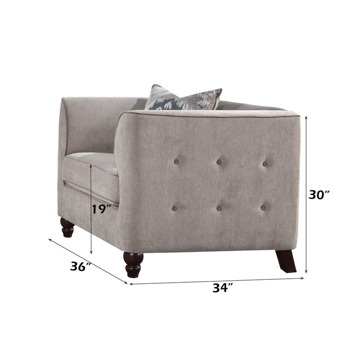 Cyndi - Chair With Pillow - Tan Velvet