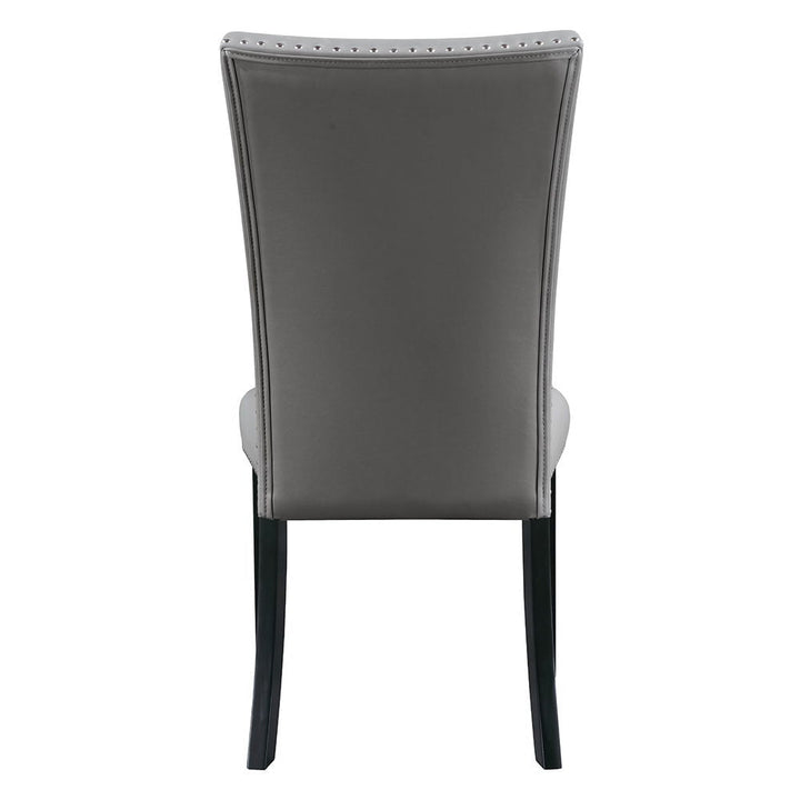 Caralin - Side Chair Set of 2) - Gray Synthetic Leather & Black