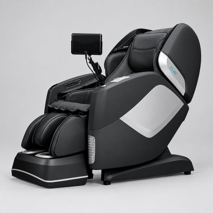 Sleek black Osaki 4D Maestro LE 2.0 massage chair showcasing its luxury outer shell.