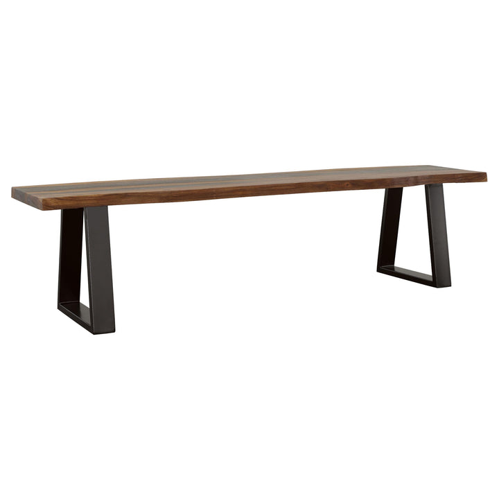 Coaster Furniture 110183 Ditman Live Edge Wood Dining Bench Grey Sheesham