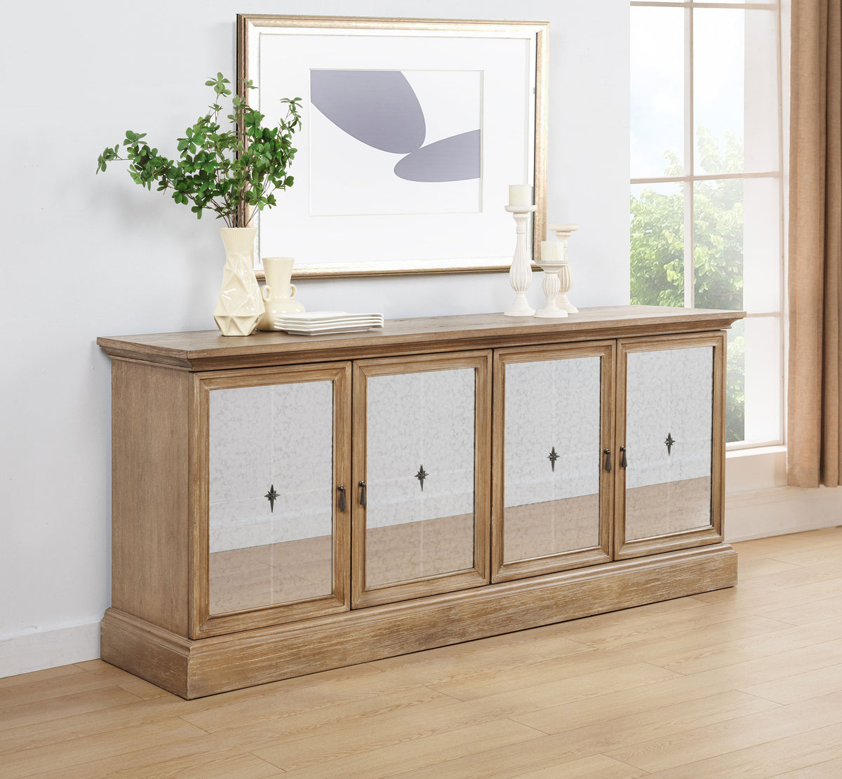 Brockway - 4-Door Dining Sideboard Buffet Cabinet - Barley Brown