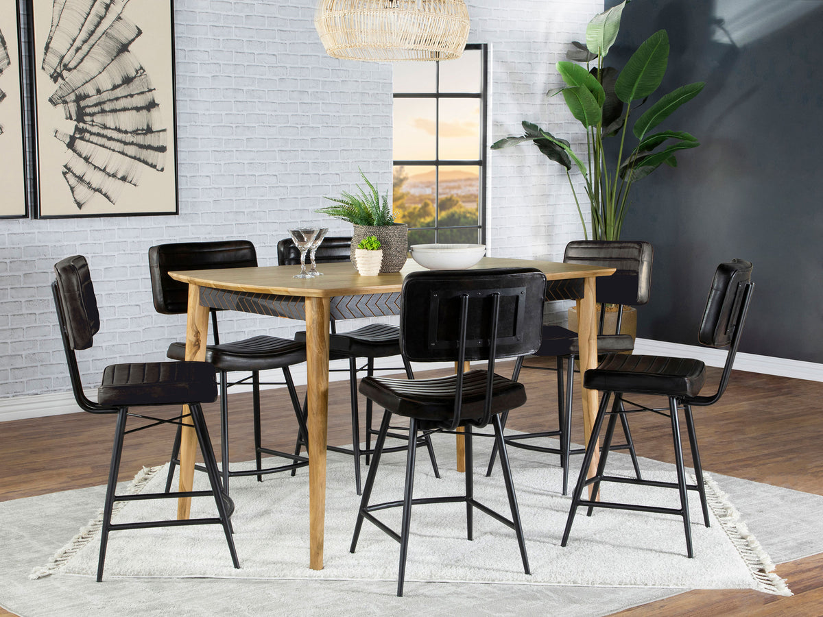 Partridge - 7 Piece Counter Dining Set - Sheesham And Espresso