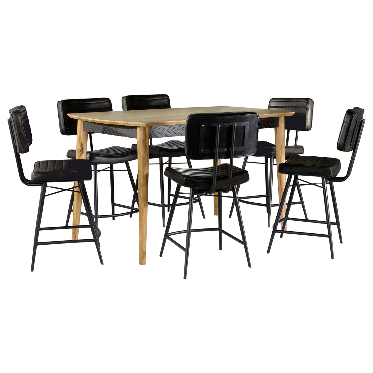 Partridge - 7 Piece Counter Dining Set - Sheesham And Espresso