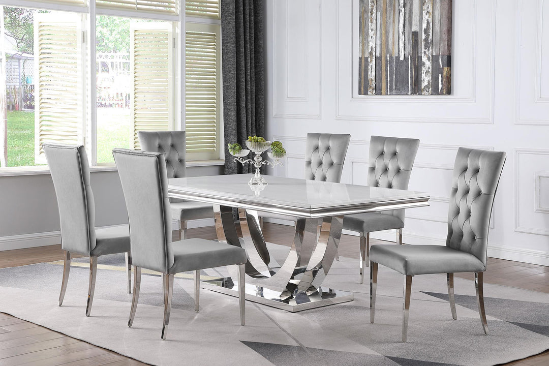 coaster-furniture-111101-s7g-kerwin-7-piece-rectangular-dining-table-set-grey-and-chrome